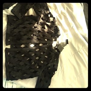 Black mesh top and skirt